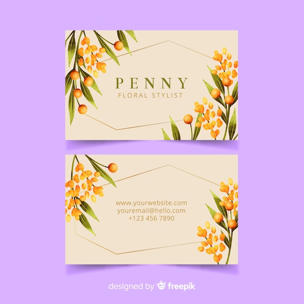 free printable floral business card template