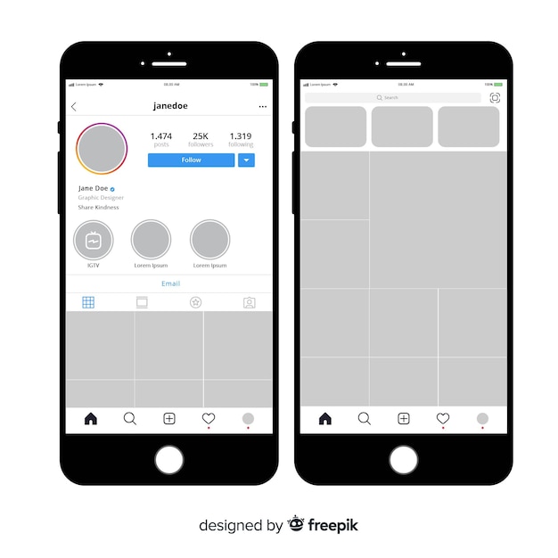 Free Vector Template Of Instagram Photo Frame On Iphone