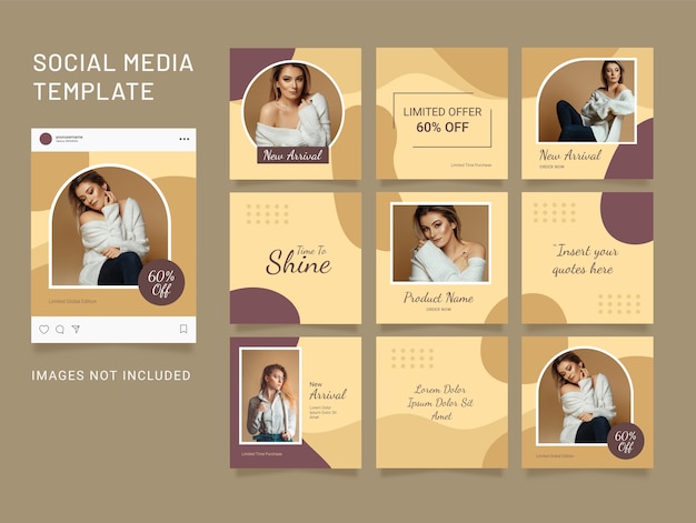 Premium Vector | Template instagram puzzle fashion social media feed