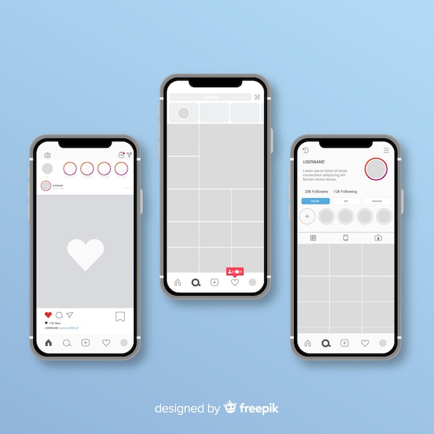 Iphoneのinstagramフォトフレームのテンプレート 無料のベクター