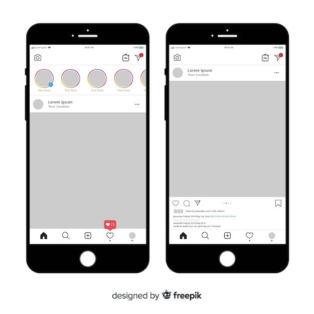 Iphoneのinstagramフォトフレームのテンプレート 無料のベクター