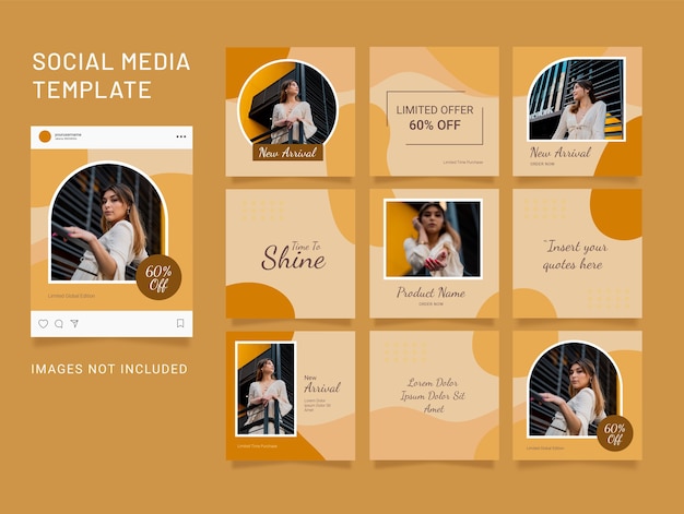 Premium Vector | Template puzzle instagram fashion social media feed