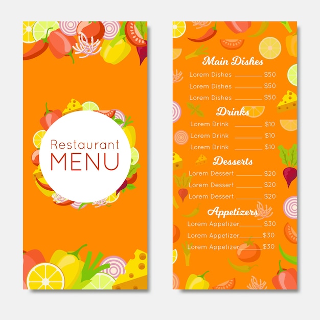 Free Vector | Template restaurant colorful menu