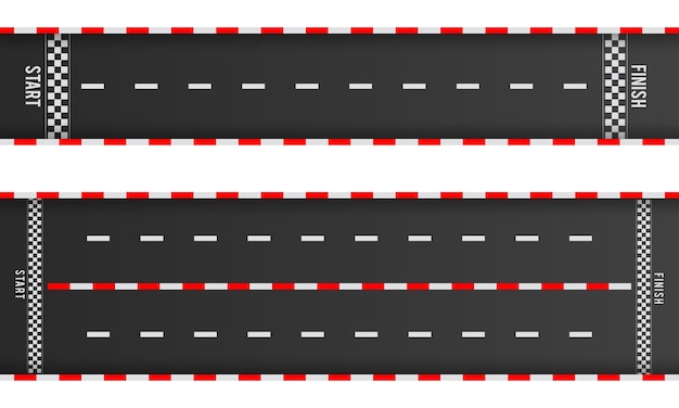 Premium Vector | Template set of straight asphalt roads