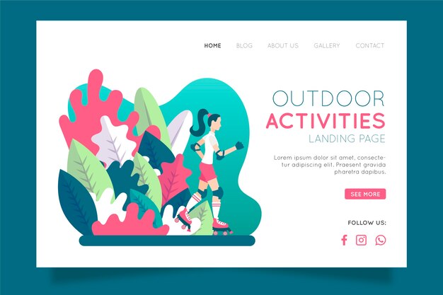 Free Vector | Template sport outdoor landing page