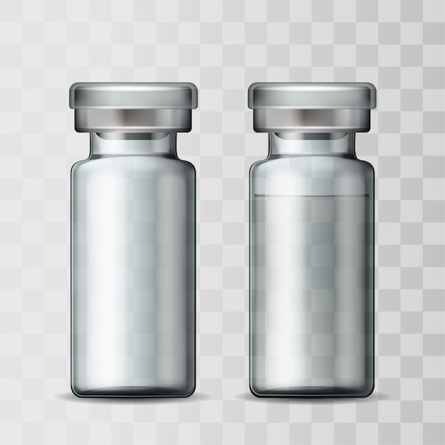 Download Premium Vector | Template of transparent glass medical vial with aluminium cap. empty glass ...