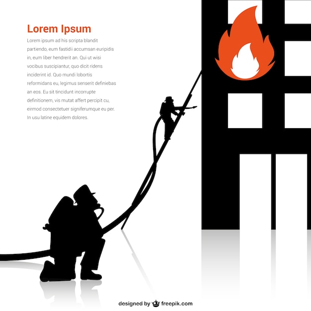 Template with firemen silhouette