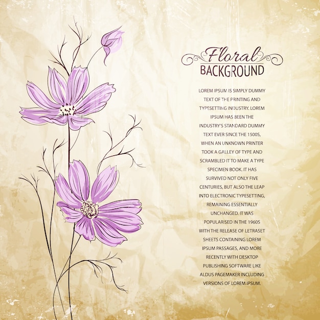 Premium Vector | Template with violet flowers