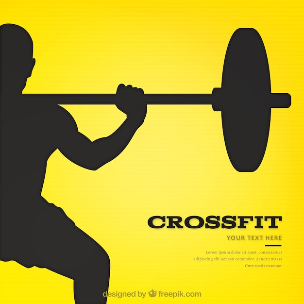 Download Free Vector Template With Yellow Background For Crossfit PSD Mockup Templates