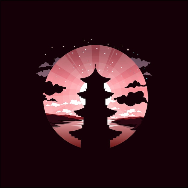 Download Free Temple Moon Logo Illustration Premium Vector Use our free logo maker to create a logo and build your brand. Put your logo on business cards, promotional products, or your website for brand visibility.