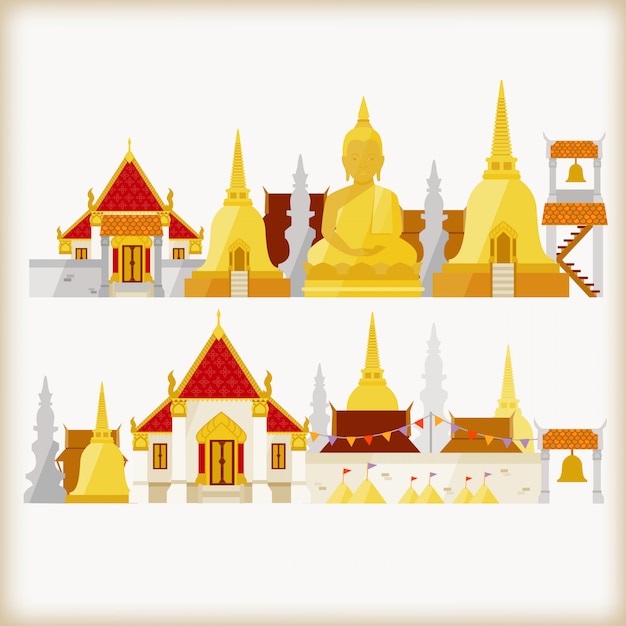 Temple in thailand Vector | Premium Download