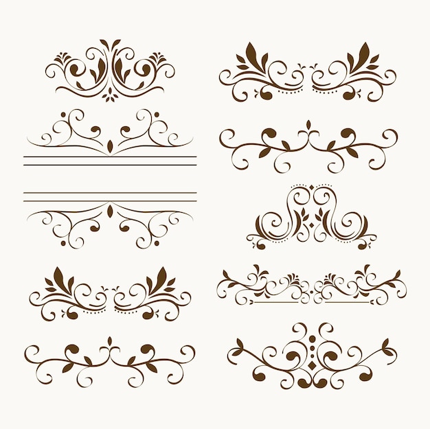 Premium Vector | Ten dividers victorians