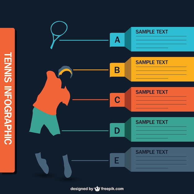 Tennis infographic vector