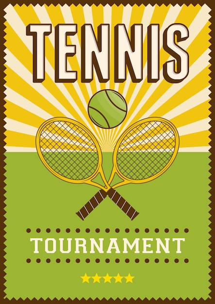 Premium Vector | Tennis sport retro pop art poster signage