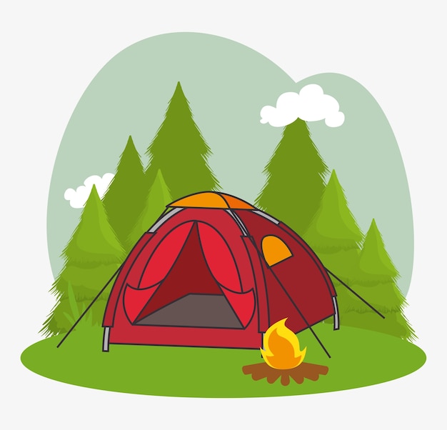 Premium Vector | Tent camping isolated icon vector illustration design