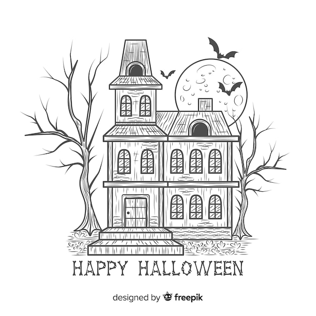 halloween house sketch