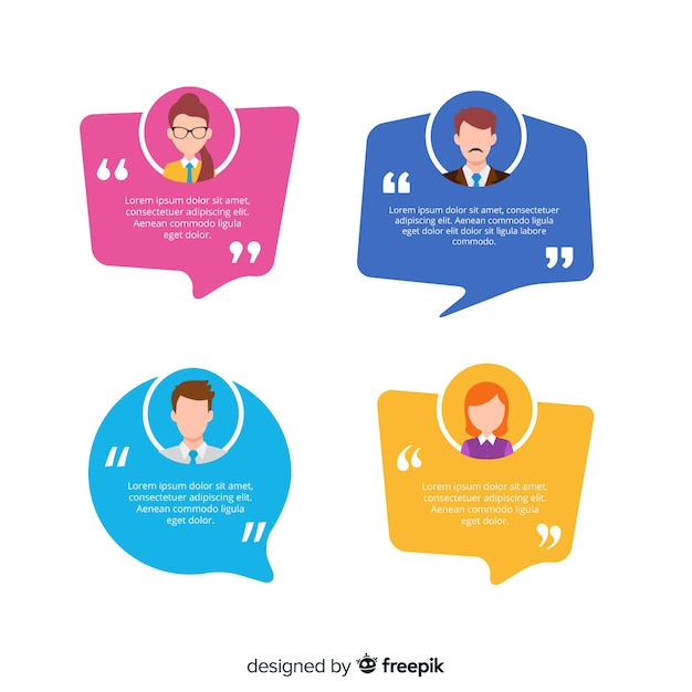 Premium Vector | Testimonial with speech bubble design