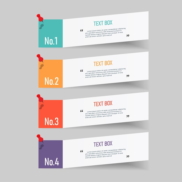 Premium Vector | Text box design with note papers