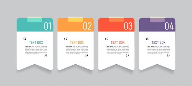 Text box  design with note papers Premium Vector