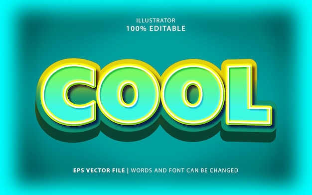 Premium Vector | Text effect cool blue editable