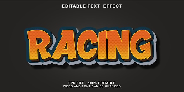 Premium Vector | Text effect editable racing