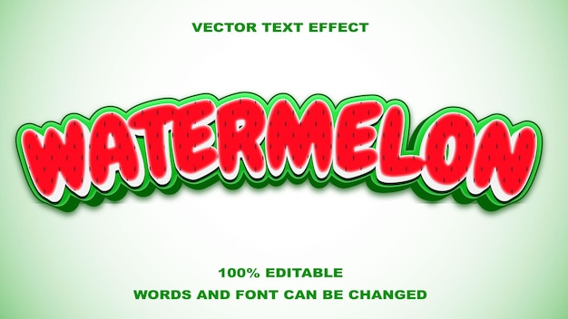 Premium Vector | Text effect editable watermelon red and green