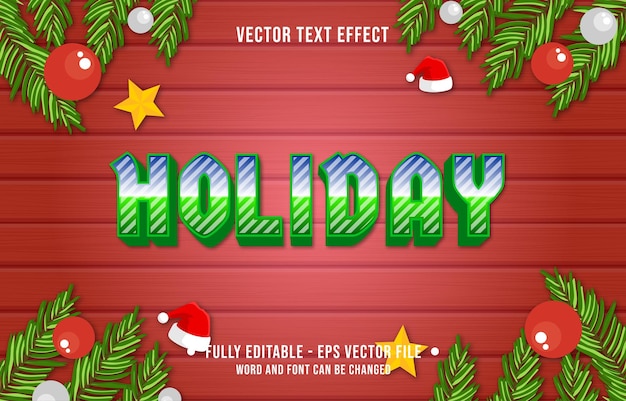 Premium Vector | Text effect holiday style christmas theme background