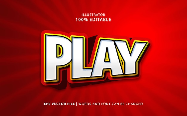 Premium Vector | Text effect play editable free vector