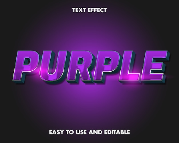 Premium Vector Text Effect Purple Editable Font Style