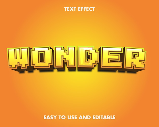 Premium Vector | Text effect wonder. editable font style.