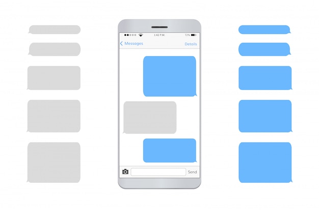 Text message mobile phone Premium Vector