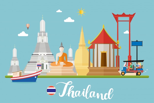 Premium Vector Thailand  travel landscapes vector 