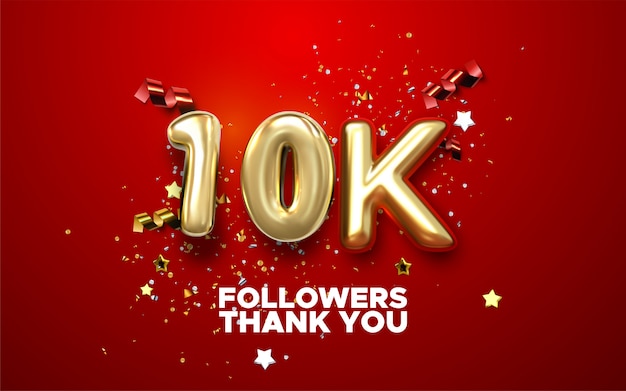 Premium Vector Thank You 10k Followers Banner Thanks Followers