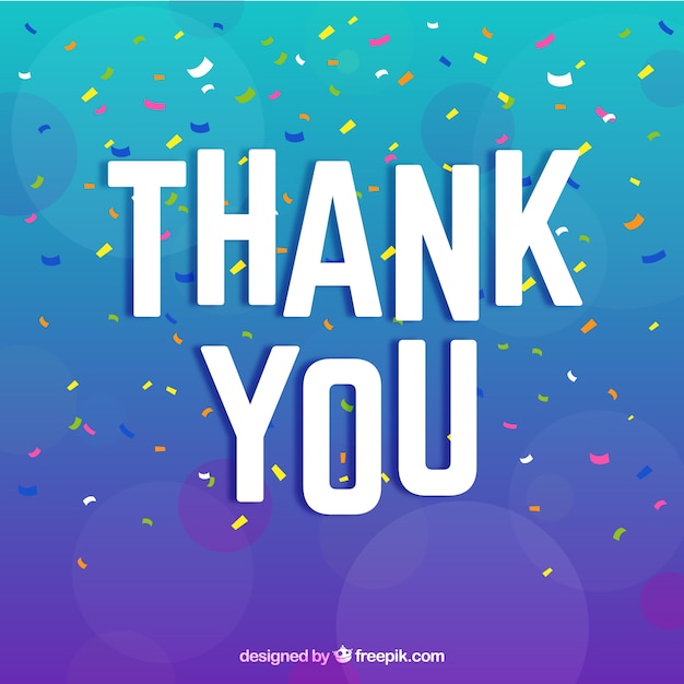  Thank  you  background  with confetti Vector Free Download