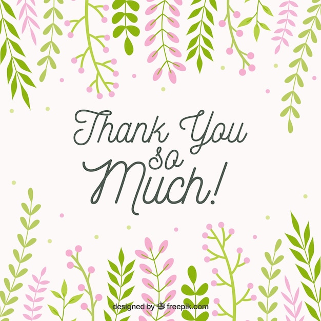 Free Vector | Thank you background with decorative leaves