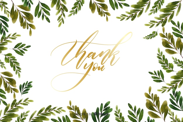 Thank you background with floral decoration | Free Vector