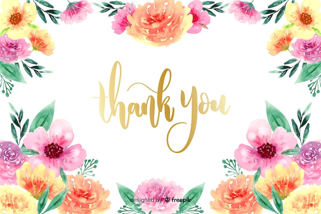 Free Vector | Thank you background with floral decoration