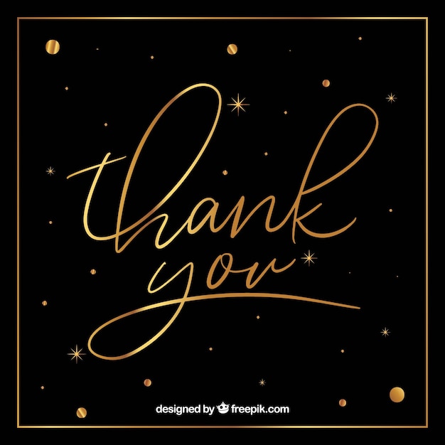 Thank you background with golden lettering Vector | Free Download