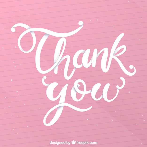 Free Vector | Thank you background with lettering