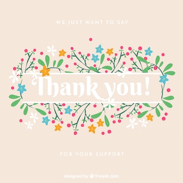 Free Vector | Thank you background with vintage floral decoration