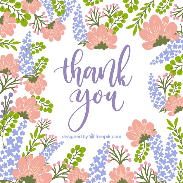 Thank you card lavender design | Free Vector
