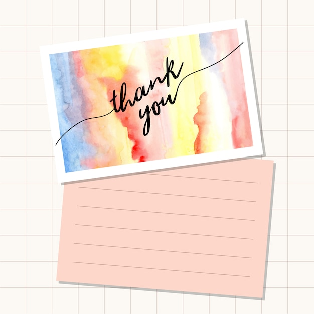 Premium Vector Thank You Card With Abstract Watercolor Background 9563