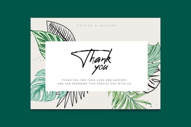 Download Free Vector | Thank you for coming wedding card template