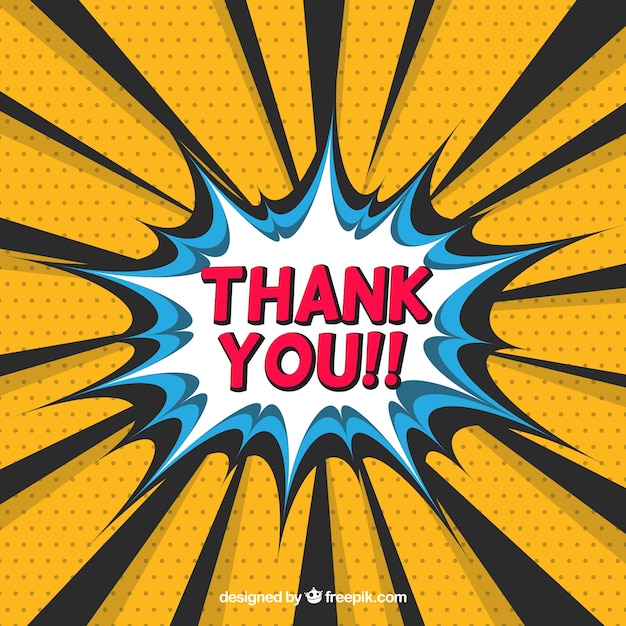 Thank you composition in comic style | Free Vector