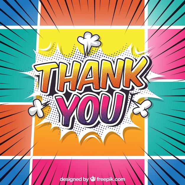 Free Vector | Thank you composition in comic style