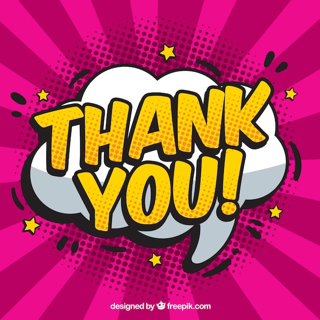 Thank you composition in comic style Free Vector