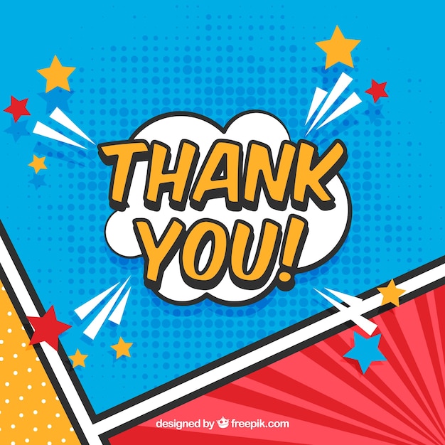 Thank you composition in comic style | Free Vector