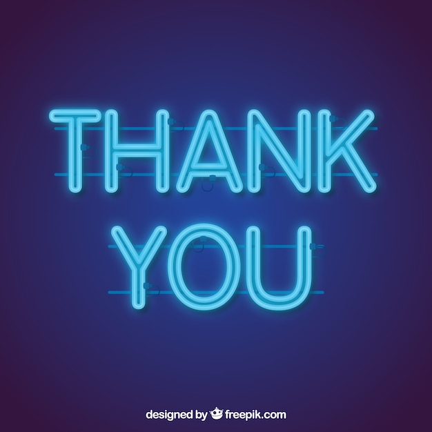 Thank you composition with neon light style | Free Vector