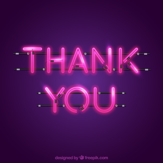 Free Vector | Thank you composition with neon light style