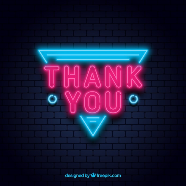 Free Vector | Thank you composition with neon light style